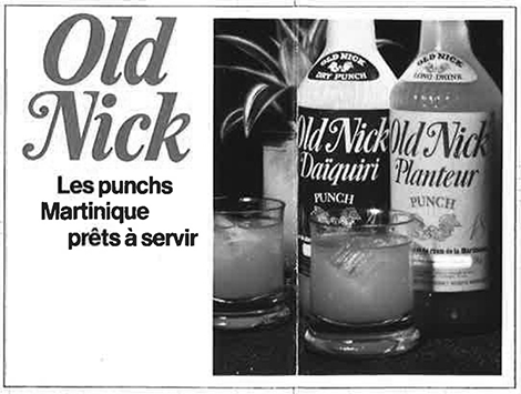 Publicité cocktails Old Nick, 1972